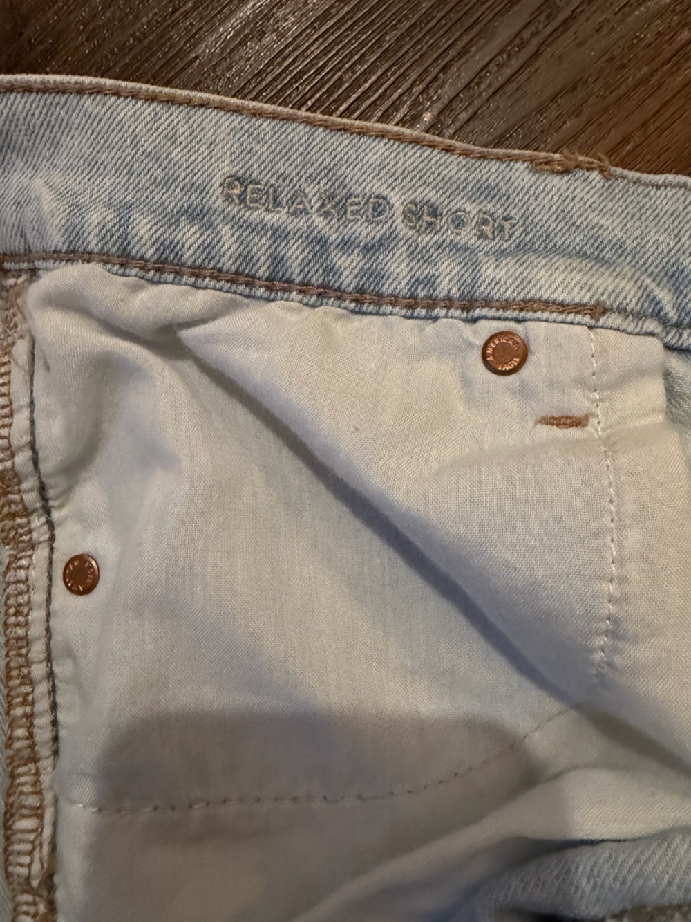 American Eagle Outfitters Light Blue Distressed Denim Cutoff Shorts - Picture 5 of 8
